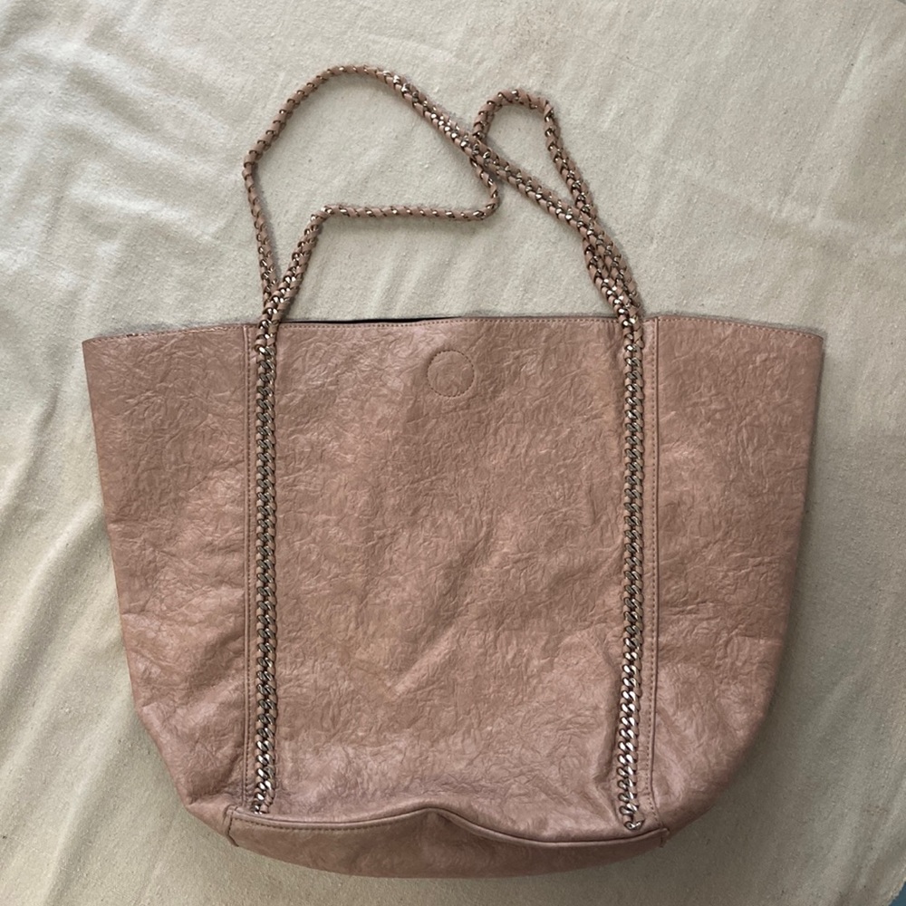Dusty Pink Pleather Bucket Bag